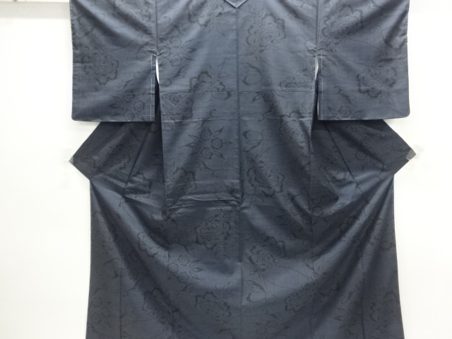 JAPANESE KIMONO / DORO OSHIMA TSUMUGI / WOVEN FLOWER / 5MARUKI